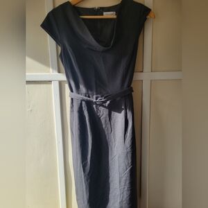 Calvin Klein Dark Gray Cowl-Neck Midi Dress
